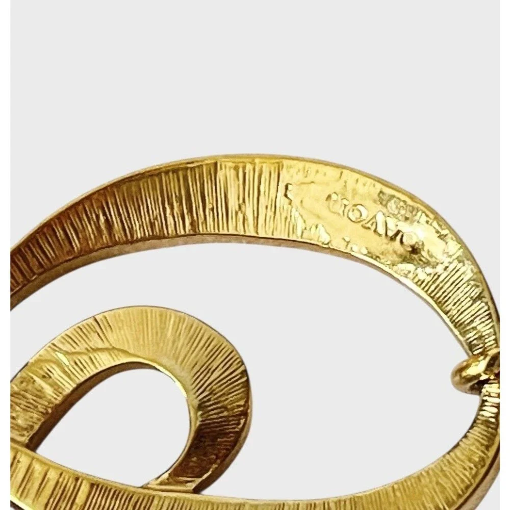 VTG Avon Linked Swirl Necklace Chunky Gold Tone Abstract Statement Chic Jewelry
